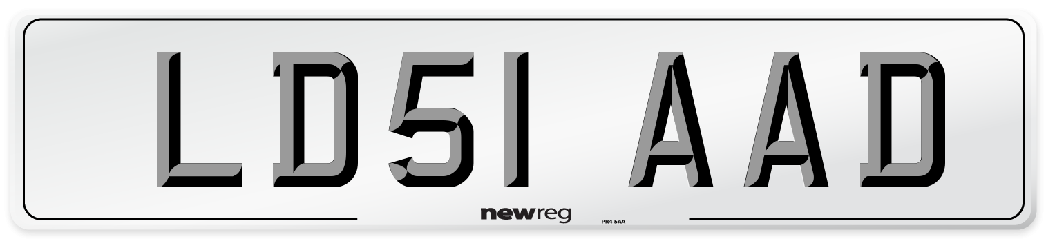 LD51 AAD Number Plate from New Reg